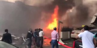 Video: Cars burn on Shaikh Zayed Road after crane falls