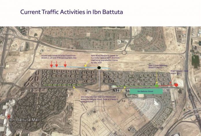 RTA introduces new traffic changes to Ibn Battuta Street, surrounding areas under Route 2020