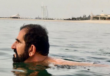 Sheikh Mohammed takes a dip at Dubai beach as mercury soars