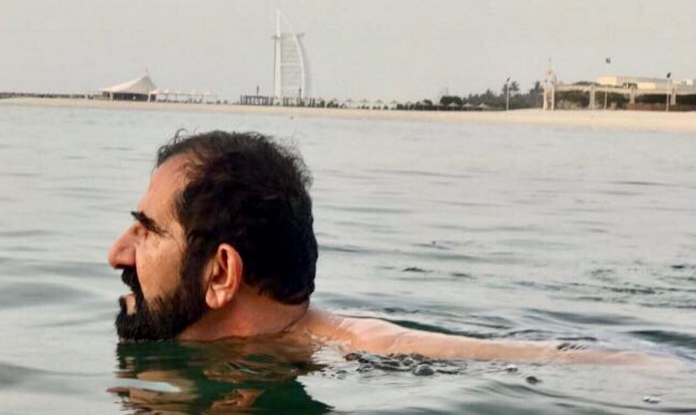 Sheikh Mohammed takes a dip at Dubai beach as mercury soars