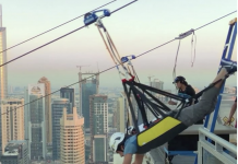 Video: Sheikh Hamdan’s zipline stunt in Dubai Marina