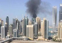 Fire erupts in Dubai Marina