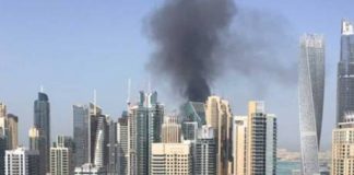 Fire erupts in Dubai Marina