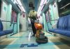 How Dubai Metro and other public transport is sanitised (Coronavirus Covid-19) During working hours, trains are cleaned every time the train completes a full journey from Al Rashidiya Station to the UAE Exchange Metro Station, where a specialised team performs cleaning and sanitisation procedures before the return trip. Image Credit: RTA