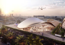 HamdanMohammed inaugurates the construction of Dubai’s first aerial taxi vertiport.